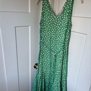 LOFT Green Sleeveless V-Neck Sundress
